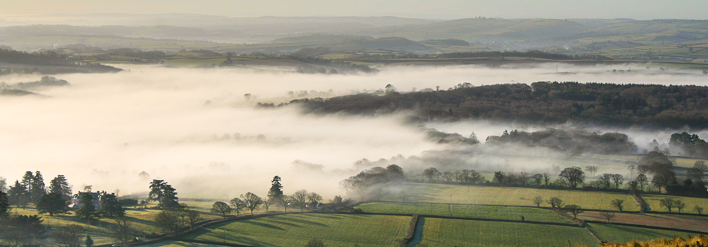 misty view over the quantocks